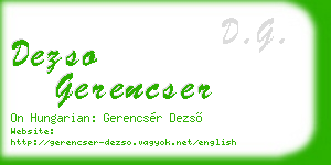 dezso gerencser business card