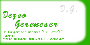 dezso gerencser business card